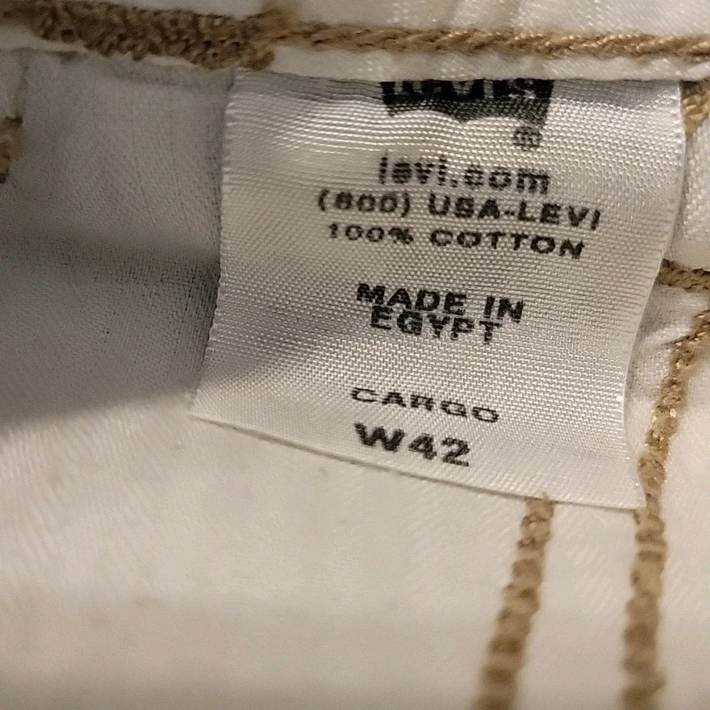 Levi's Cargo Shorts‎ Mens 42 Khaki Relaxed Baggy Flat Front 12